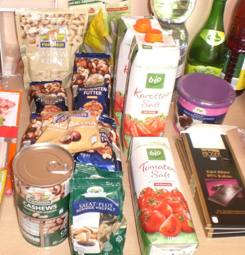 KW 29 - Einkauf der Woche - Paleo-Diät Einkaufsliste bei ALDI - Nüsse - Samen - Snacks - Getränke